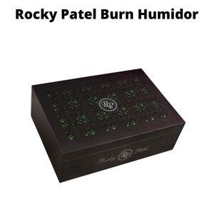 Rocky Patel Wood Cigar Humidor - 100 Cigars Storage with matching ashtray